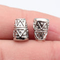 10x7.8x7.8mm 1g Multicolor Zinc Alloy Triangle Texture Tassel Caps Jewelry Findings for DIY Earrings