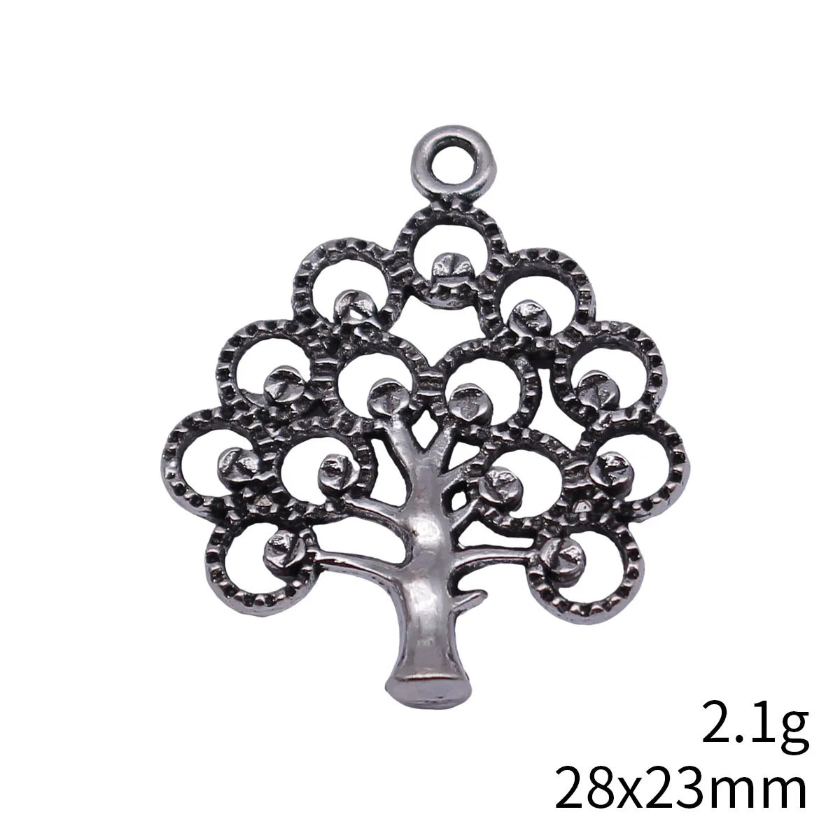 28x23mm 2.1g Antique Silver Zinc Alloy Hollow Tree Charm Pendant for DIY Necklace Jewelry Making