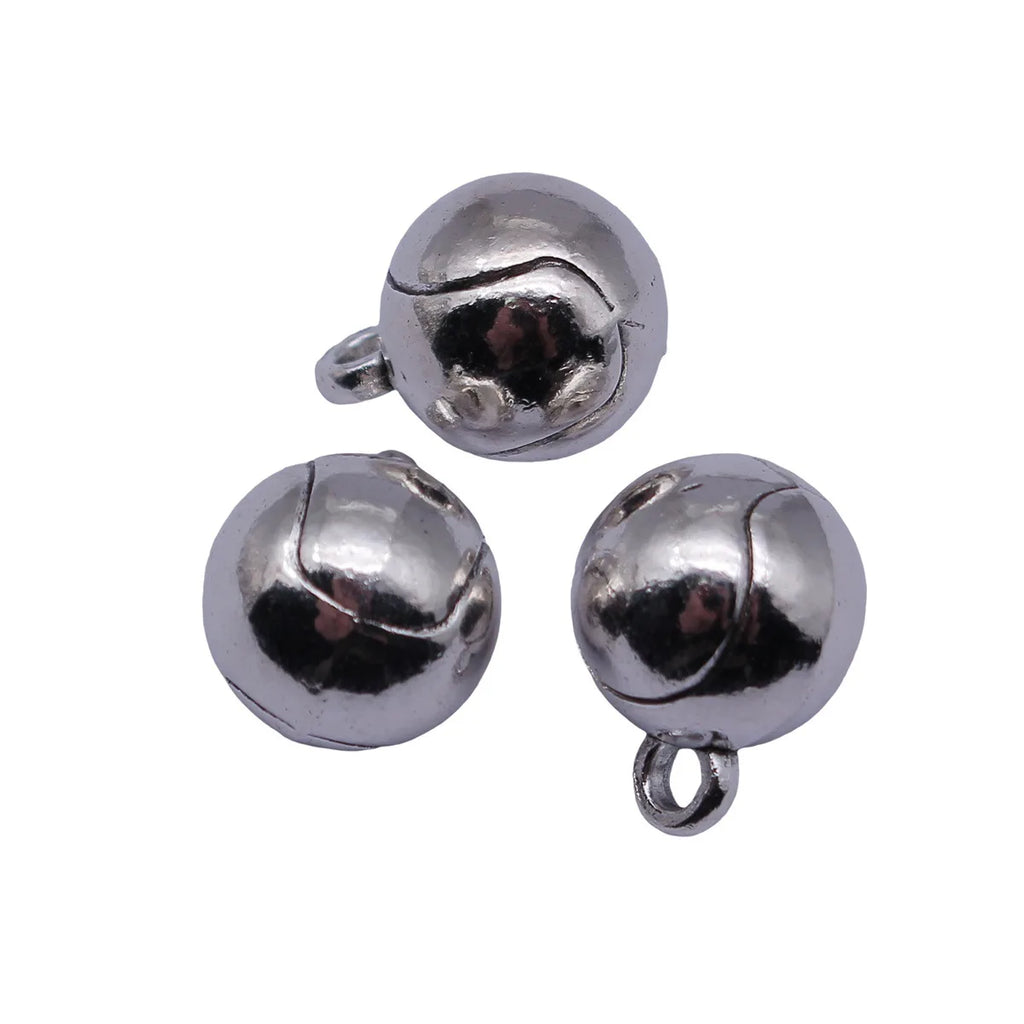17x14x14mm 8.6g Antique Silver Zinc Alloy 3D Tennis Ball Charm Pendant for DIY Sports Jewelry Making