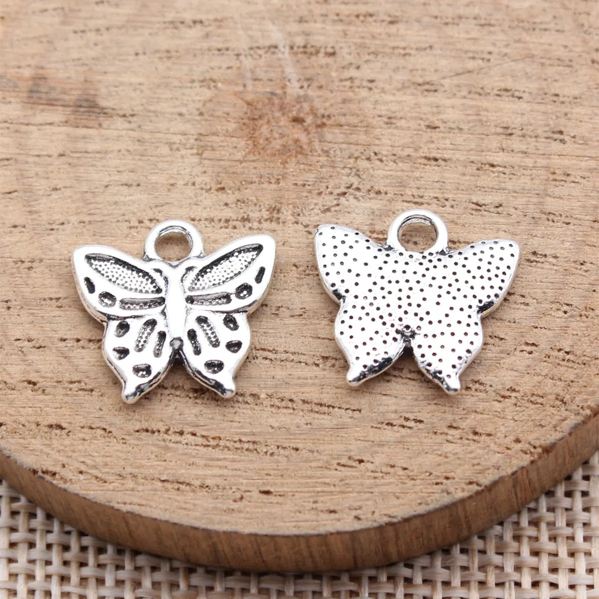 15x14mm 1.45g Antique Silver Zinc Alloy Butterfly Charm Pendant for DIY Necklace Bracelet Jewelry
