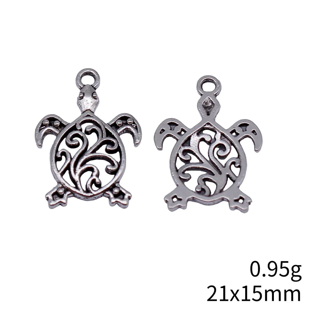 21x15mm 0.95g Multicolor Zinc Alloy Sea Turtle Charm Pendant for DIY Necklace and Bracelet Making
