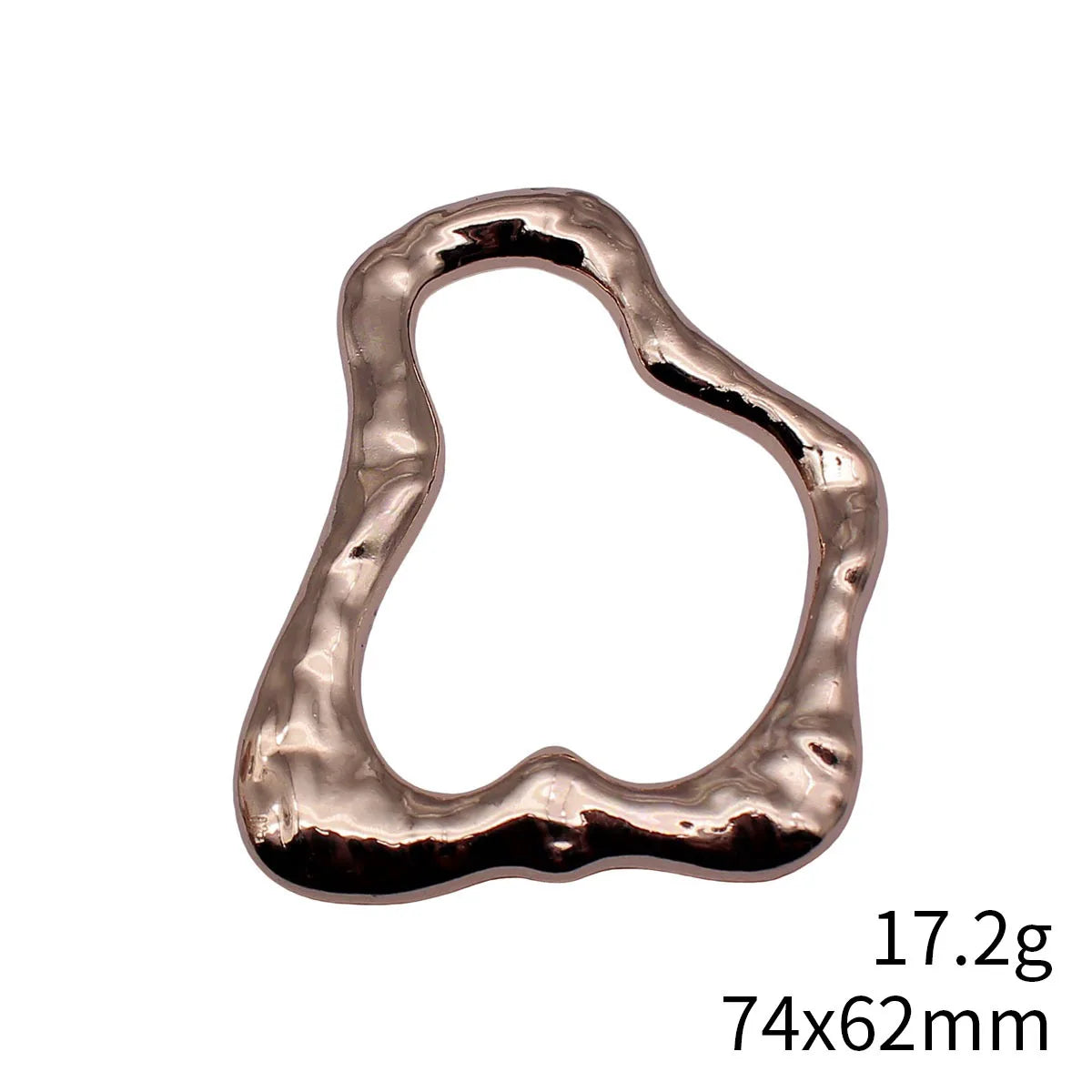 74x62mm 17.2g KC Gold Zinc Alloy Hollow Hammered Irregular Ring Charm Pendant for DIY Jewelry