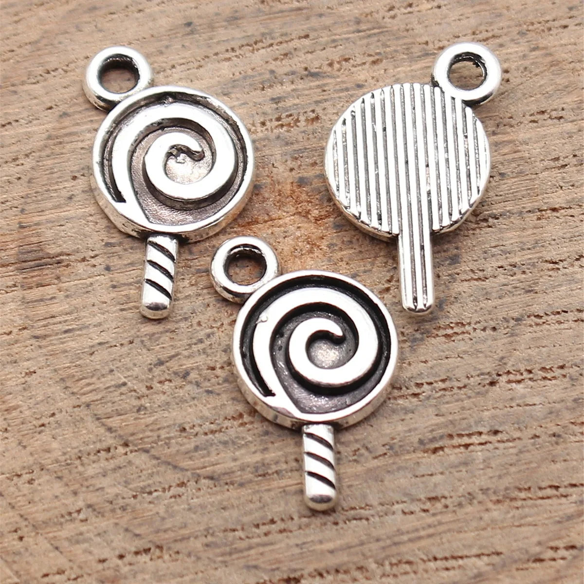 18x9.9mm 0.88g Antique Silver Zinc Alloy Lollipop Charm Pendant for DIY Necklace Bracelet Making