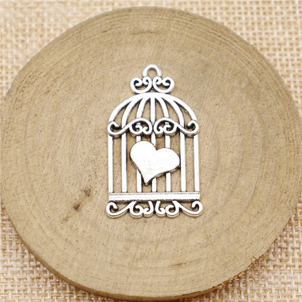 20x33mm 3.2g Multicolor Zinc Alloy Birdcage Bird charm pendant for DIY necklace bracelet jewelry making