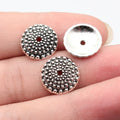 15x15x3.3mm 1.2g Multicolor Zinc Alloy Dotted Flower Bead Cap Spacer Beads for DIY Jewelry Making