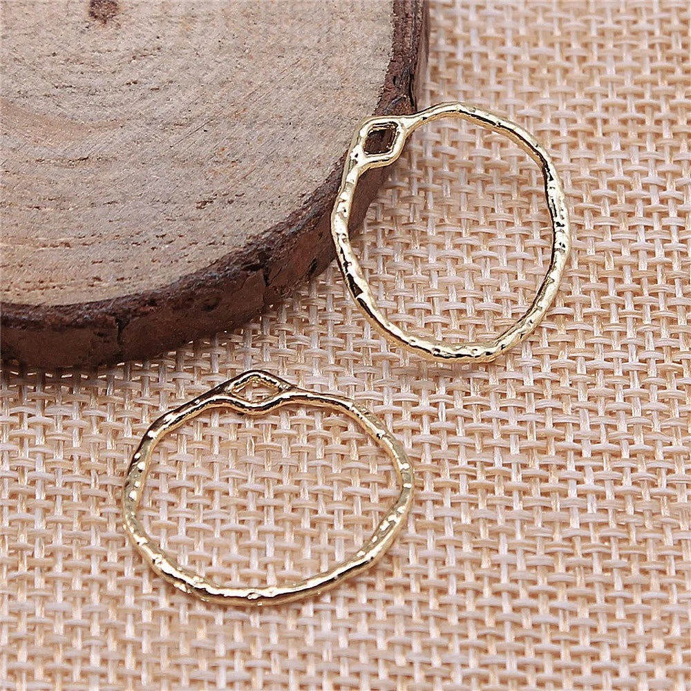 22x21mm 0.6g KC Gold Zinc Alloy Geometric Charm Pendant for Necklace and Earring Jewelry Making