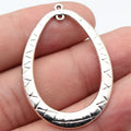 44x31mm 2.3g Antique Silver Zinc Alloy Egg Oval Geometric Hollow Round Earring Connector Charms for DIY Jewelry