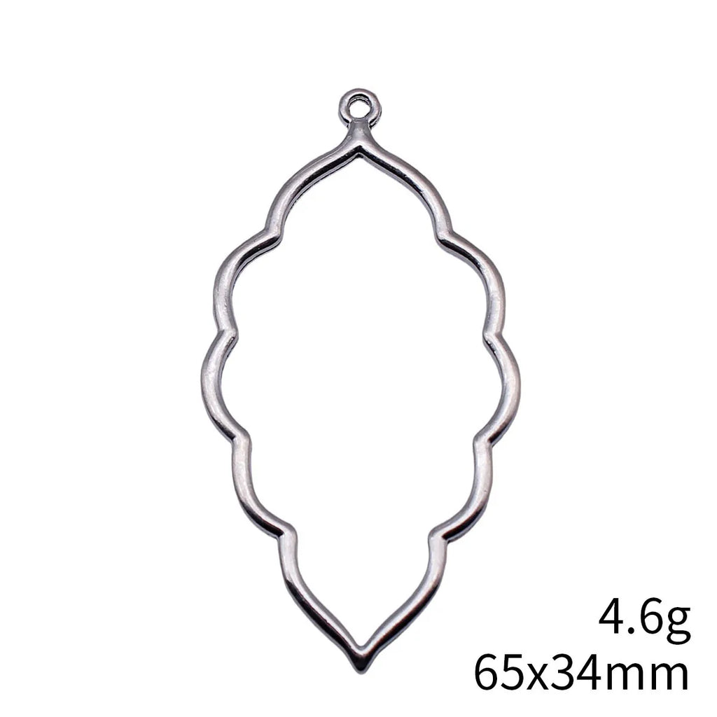 65x34mm 4.6g Multicolor Zinc Alloy Hollow Leaf Charm Pendant for DIY Necklace Bracelet Jewelry Making