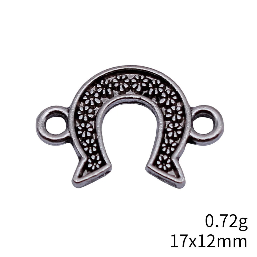 17x12mm 0.72g Multicolor iron Flower Horseshoe connector charm for DIY jewelry making