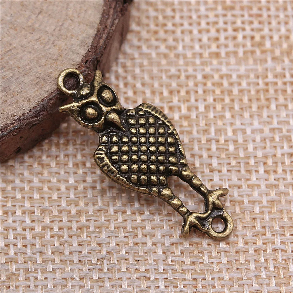 33x12mm 3.3g Multicolor Zinc Alloy Owl Cat Connector Charm for Bracelet Earring Jewelry Making