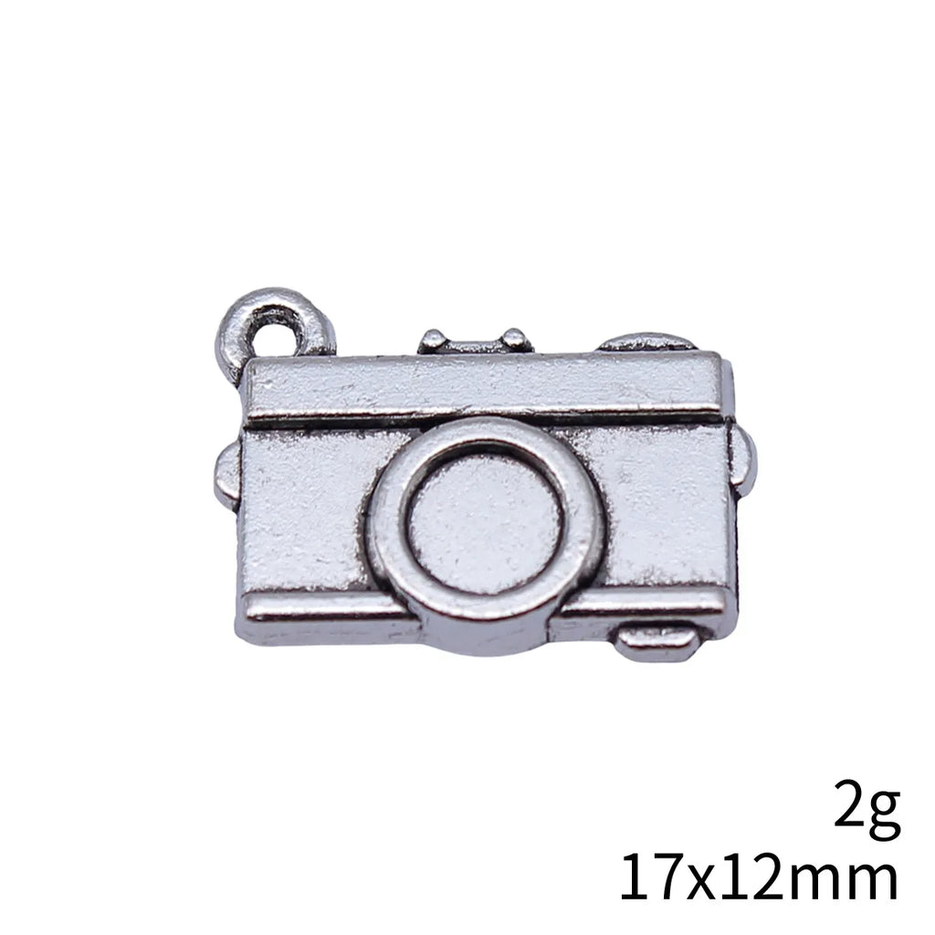 17x12mm 2g Multicolor Zinc Alloy Camera Charm Pendant for DIY Bracelet Necklace Making