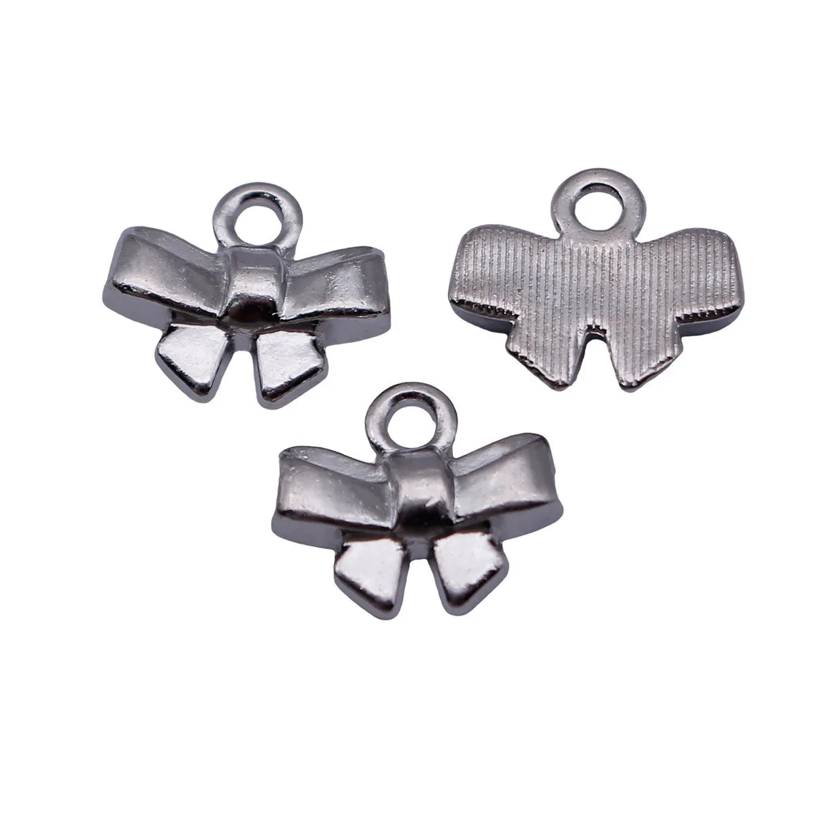13x11mm 0.85g White K Gold Color Zinc Alloy Bow Butterfly Charm Pendant for DIY Necklace Bracelet Jewelry Making