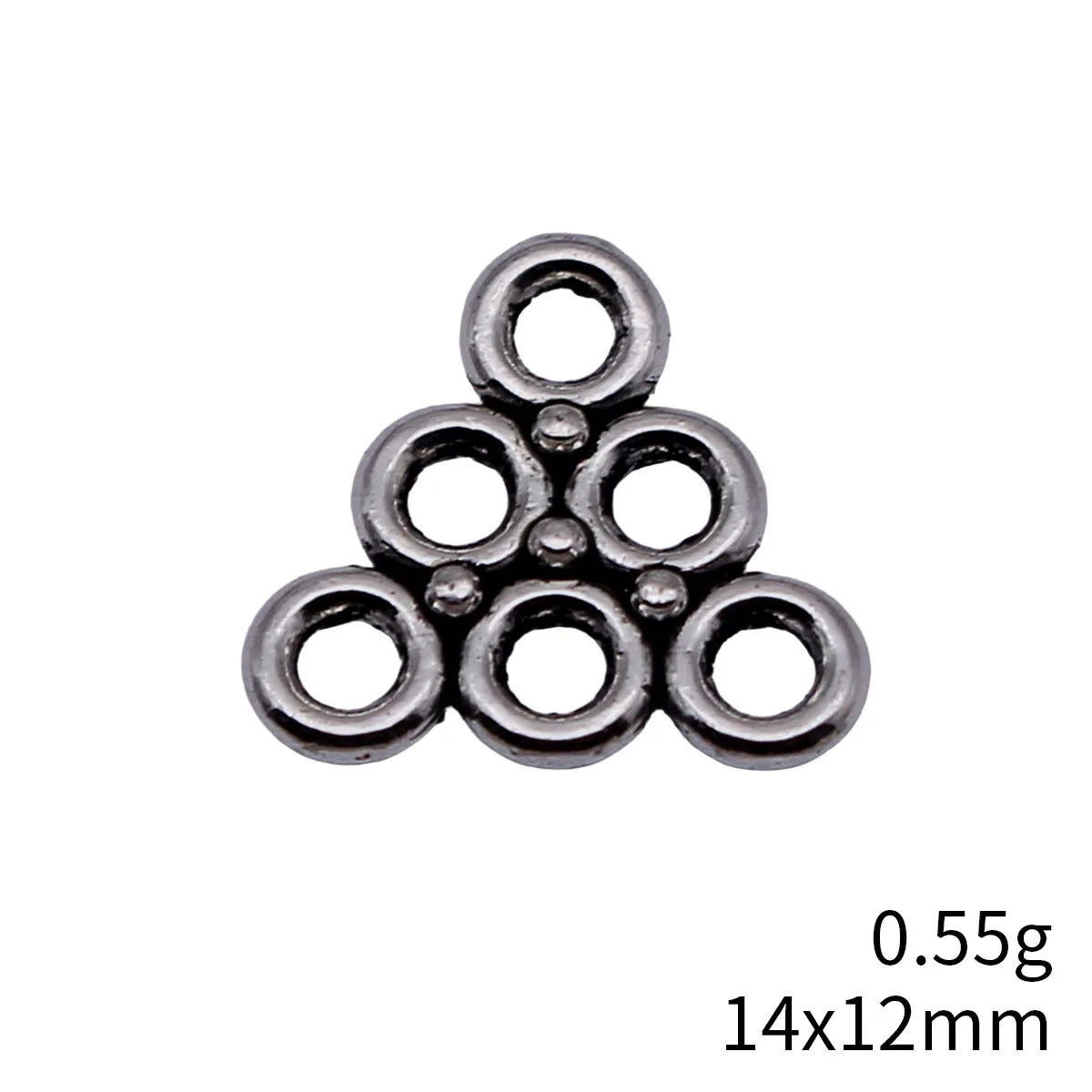 14x12mm 0.55g Multicolor Zinc Alloy Multi Hole Triangle Connector Charm for Earring Jewelry Making