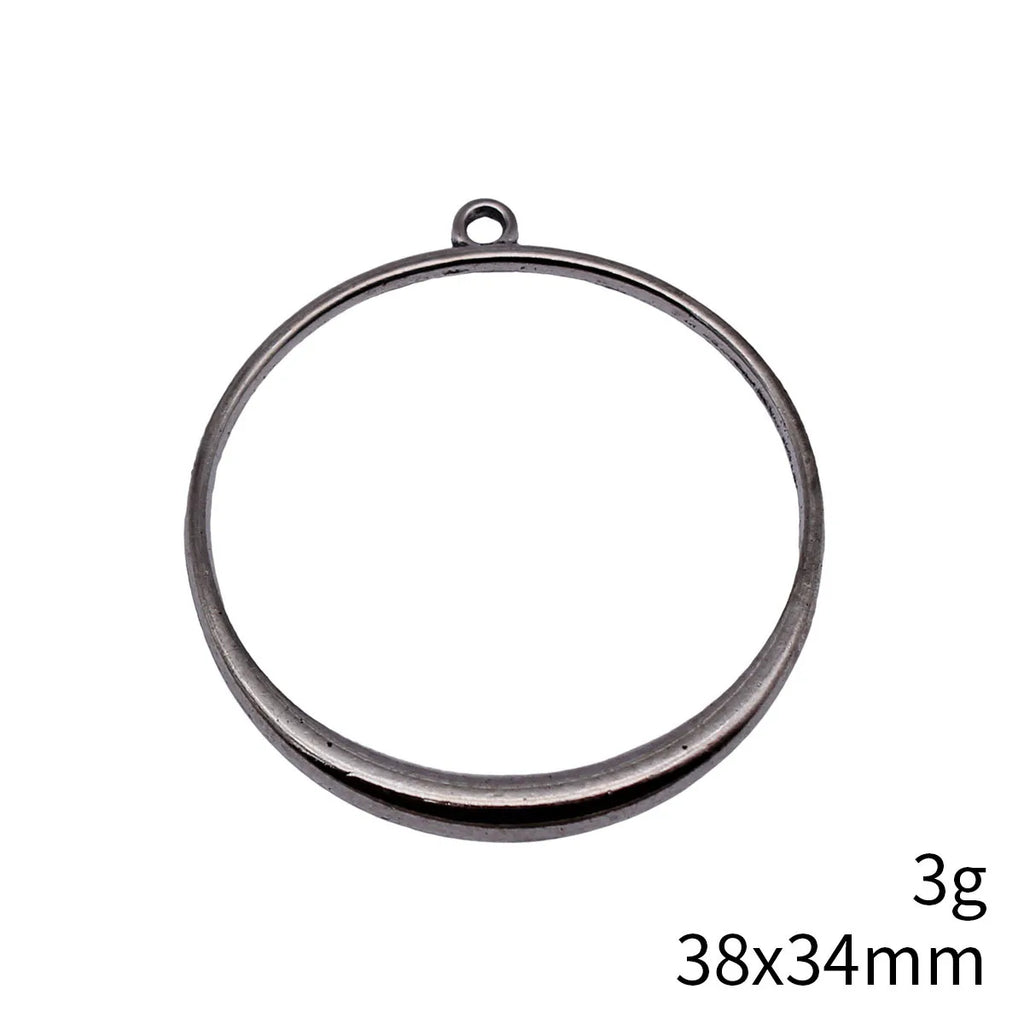 38x34mm 3g Multicolor Zinc Alloy Round Ring Charm Pendant for Earrings Necklace Jewelry Making