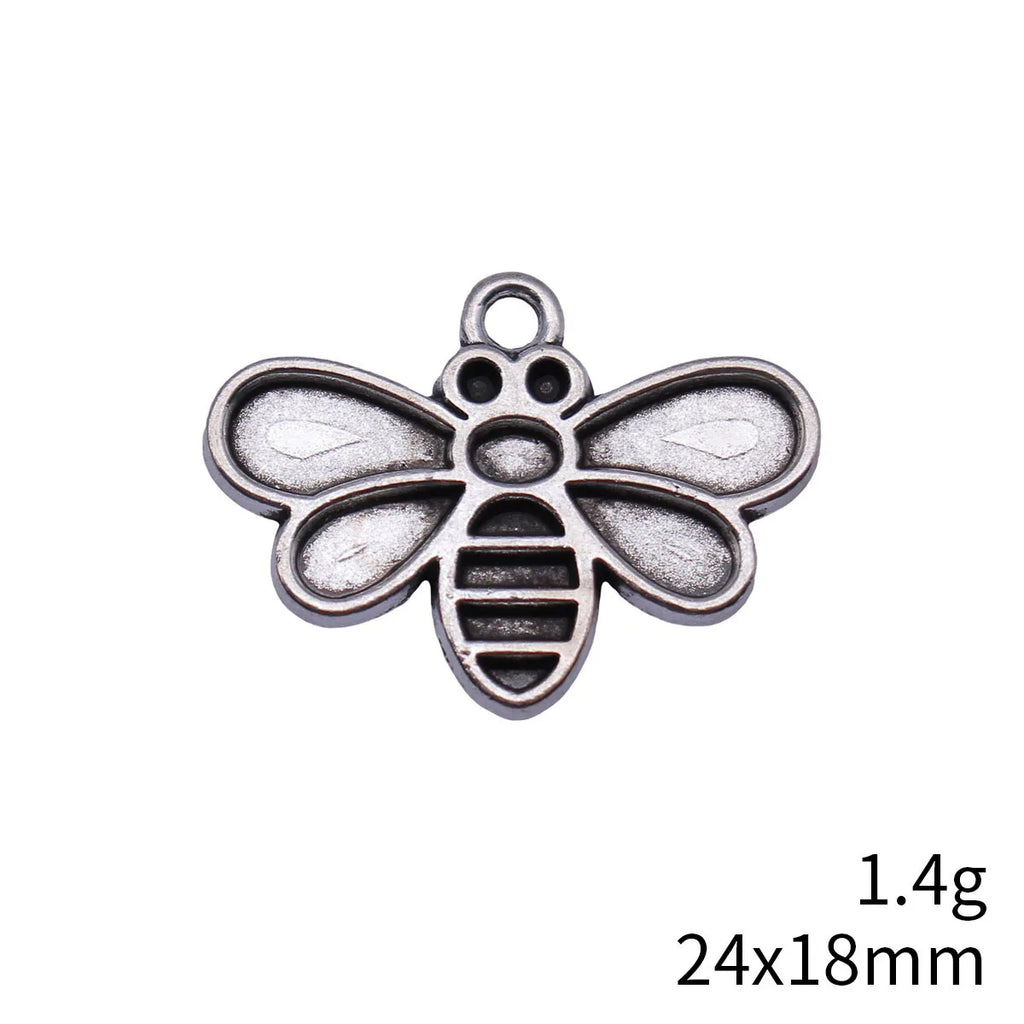 24x18mm 1.4g Multicolor Zinc Alloy Bee Charm Pendant for DIY Necklace Bracelet Jewelry Making