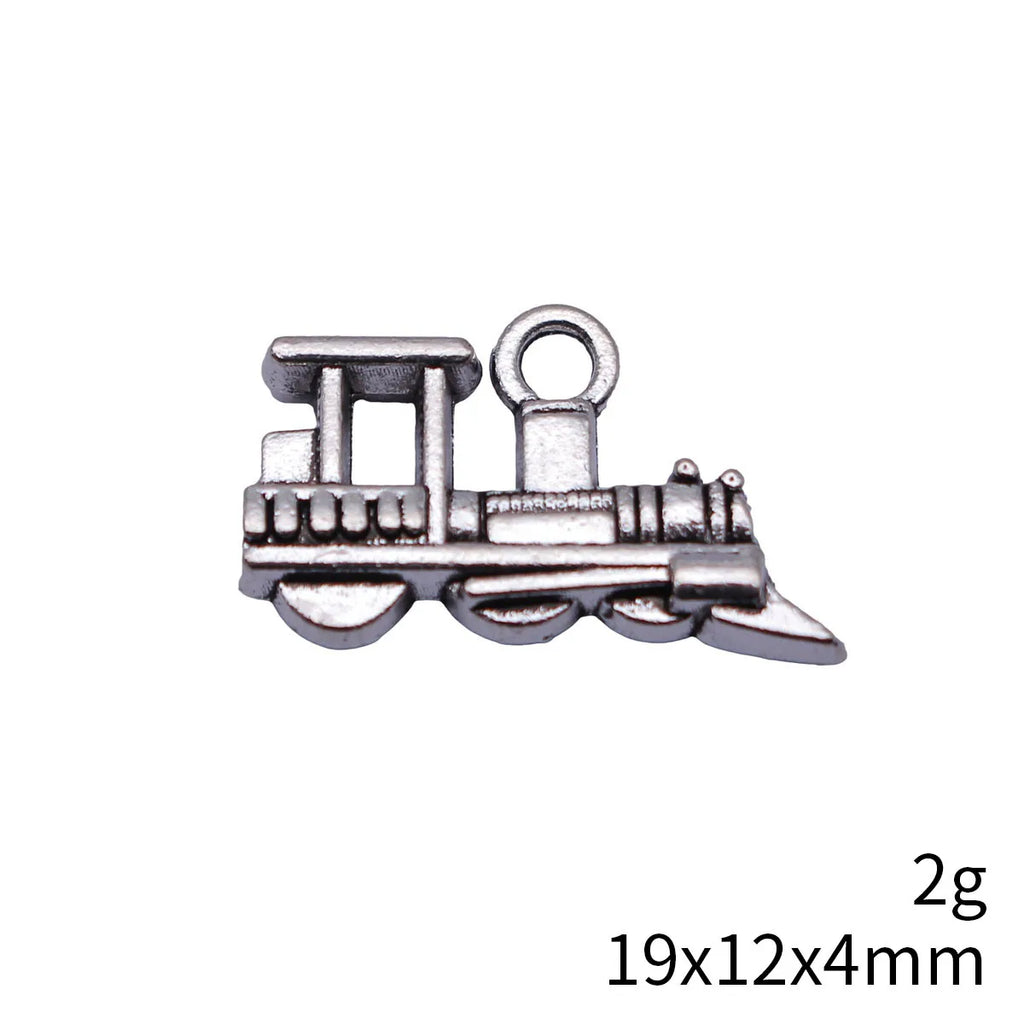 19x12x4mm 2g Multicolor Zinc Alloy Locomotive Train Charm Pendant for DIY ZAKKA Jewelry Accessories