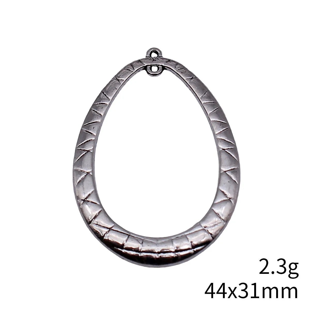 44x31mm 2.3g Antique Silver Zinc Alloy Egg Oval Geometric Hollow Round Earring Connector Charms for DIY Jewelry