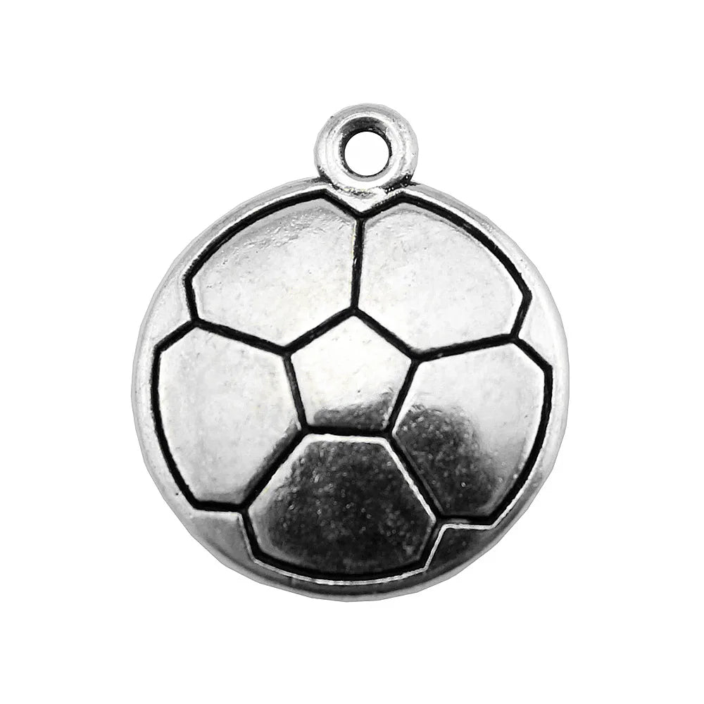 22x19mm 3.8g Antique Silver Zinc Alloy Soccer Ball Charm Pendant for DIY Bracelet Necklace Making