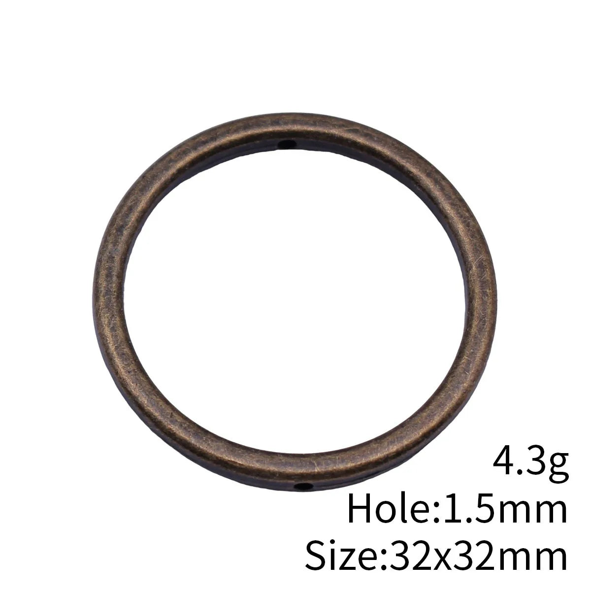 32x32mm 4.3g Antique Bronze Zinc Alloy Round Ring Connector Charm for DIY Earrings Jewelry Making