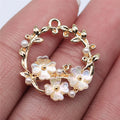 23x23mm 2.5g KC Gold Zinc Alloy Wreath Charm Pendant for DIY Necklace Bracelet Jewelry Making