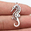 35x14mm 1.9g Antique Silver Zinc Alloy Seahorse Charm Pendant for DIY Ocean Theme Jewelry Making