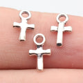 11x6.4mm 0.24g Multicolor Zinc Alloy Cross Charm Pendant for DIY Necklace Bracelet Religious Jewelry