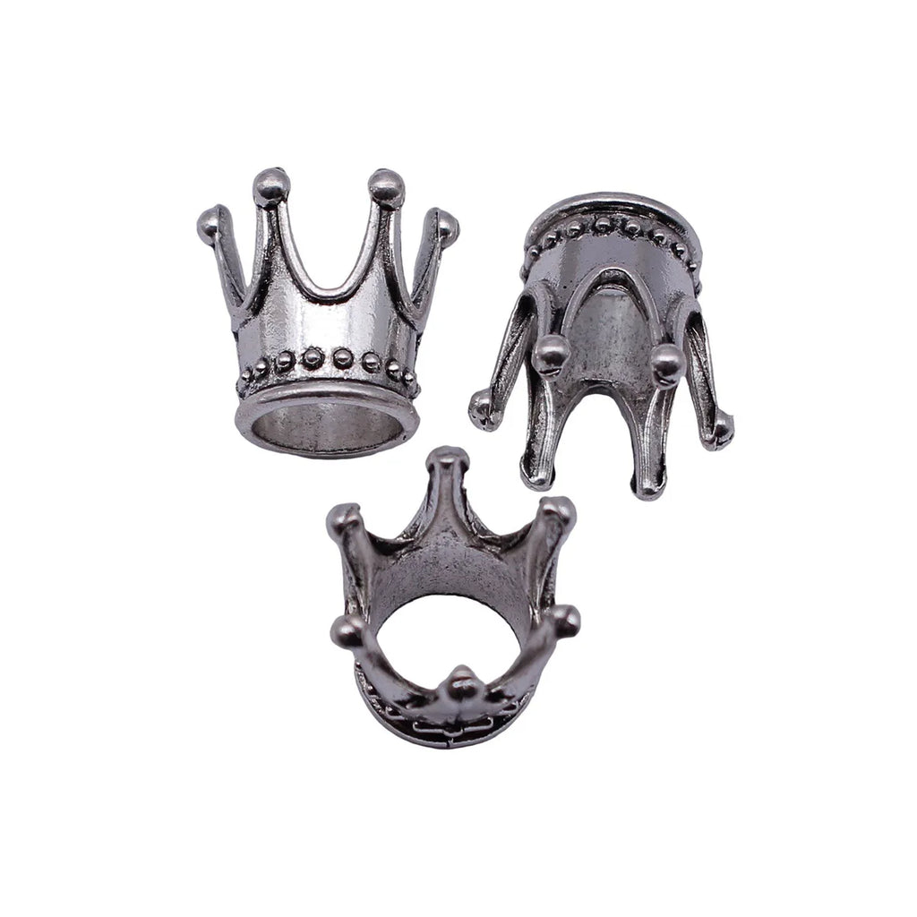 16x16x15mm 2.3g Antique Silver Zinc Alloy 3D Crown Jewelry Findings for DIY Bracelet Necklace Making