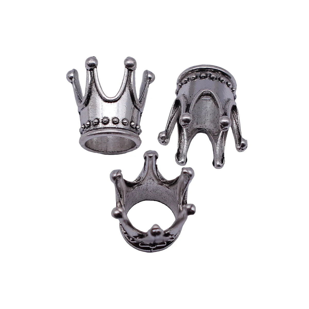 16x16x15mm 2.3g Antique Silver Zinc Alloy 3D Crown Jewelry Findings for DIY Bracelet Necklace Making
