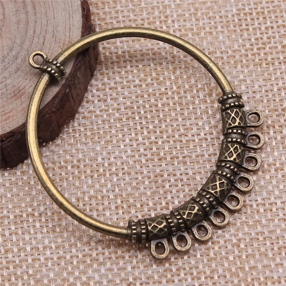 55x47mm 8.1g Multicolor Zinc Alloy Earring Connector Charm for DIY Statement Earrings Jewelry Making