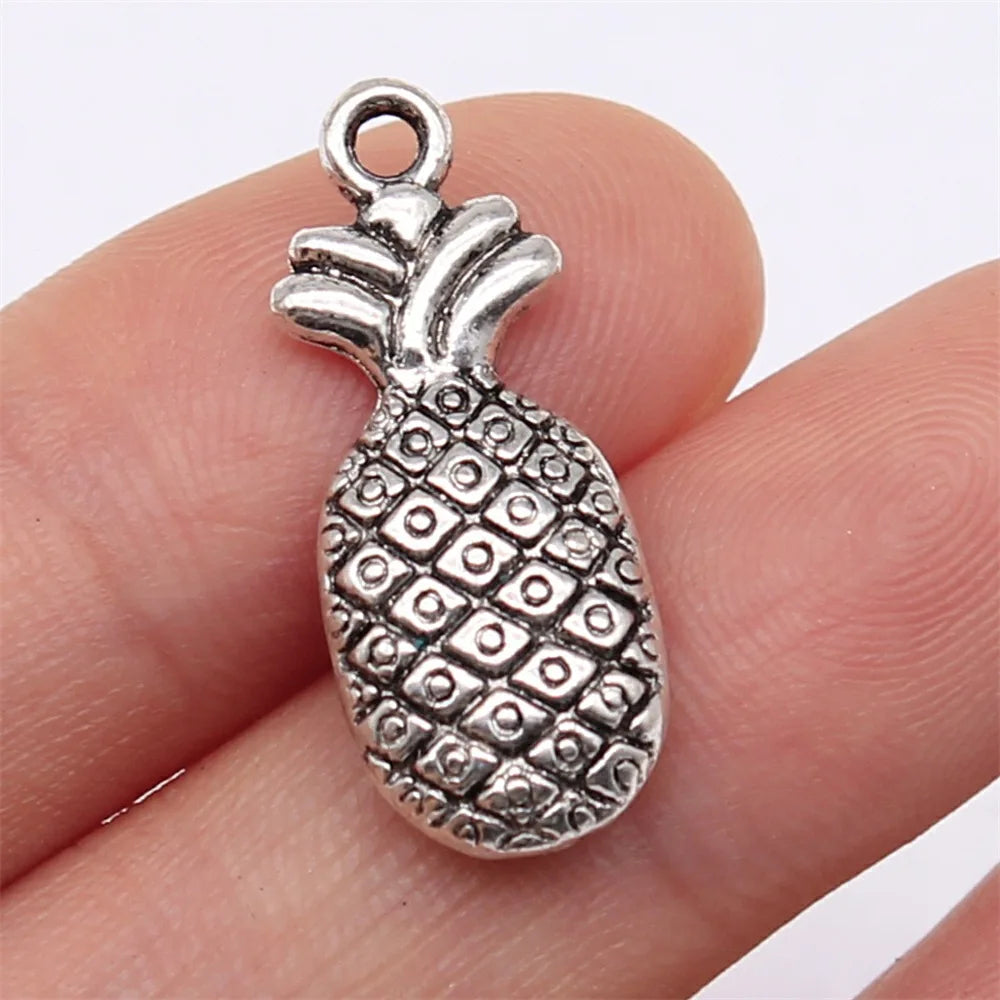 25x10mm 2.8g Antique Silver Zinc Alloy Pineapple Charm Pendant for Bracelet Necklace DIY Jewelry Making