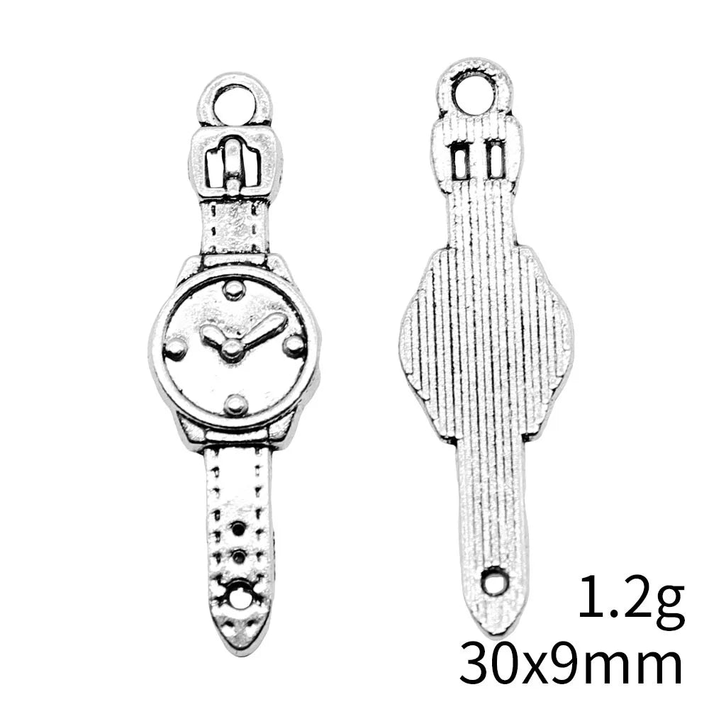 30x9mm 1.2g Multicolor Zinc Alloy Watch Charm Pendant for DIY Necklace Bracelet Jewelry Making