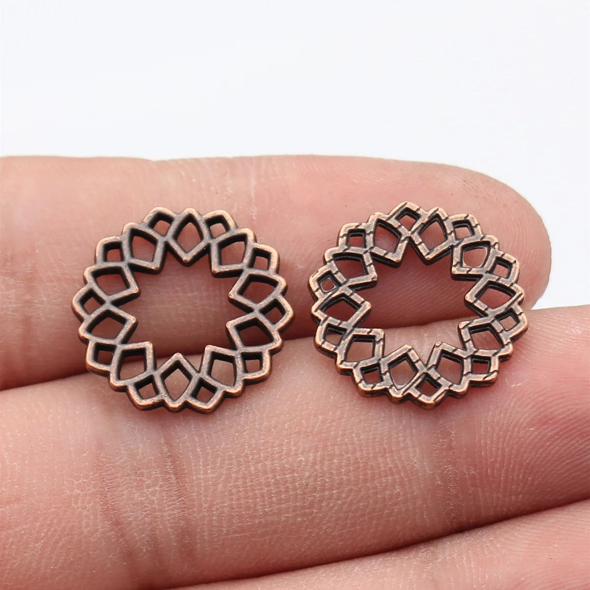 19x19mm 1.2g Multicolor Zinc Alloy Hollow Geometric Pattern Connector Charm for DIY Bracelet Earrings