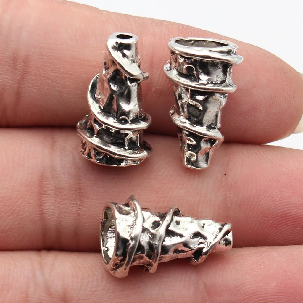 20x13x12mm 3g Antique Silver Zinc Alloy Hammered Cone Tassel Caps Jewelry Findings for DIY Pendant Making