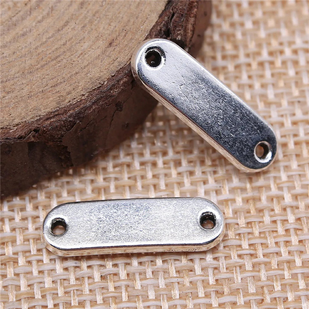 20x6mm 1.2g Antique Silver Zinc Alloy Smooth Curved Connector Charm for DIY Bracelet Jewelry Making