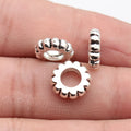 12x12x3.3mm 1.3g Antique Silver Zinc Alloy Gear Texture Spacer Beads for DIY Bracelet Jewelry Making