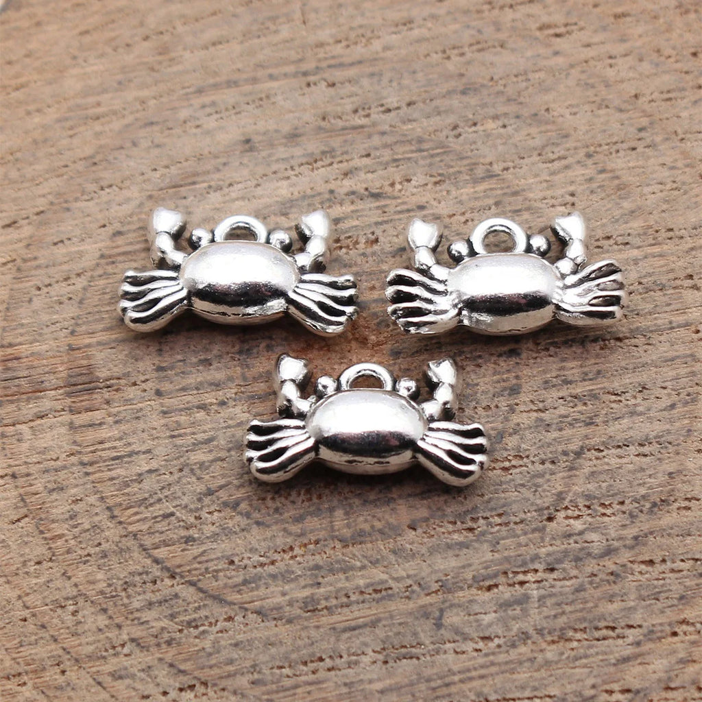 14x8.4mm 1.1g Antique Silver Zinc Alloy Crab charm pendant for DIY bracelet necklace jewelry making