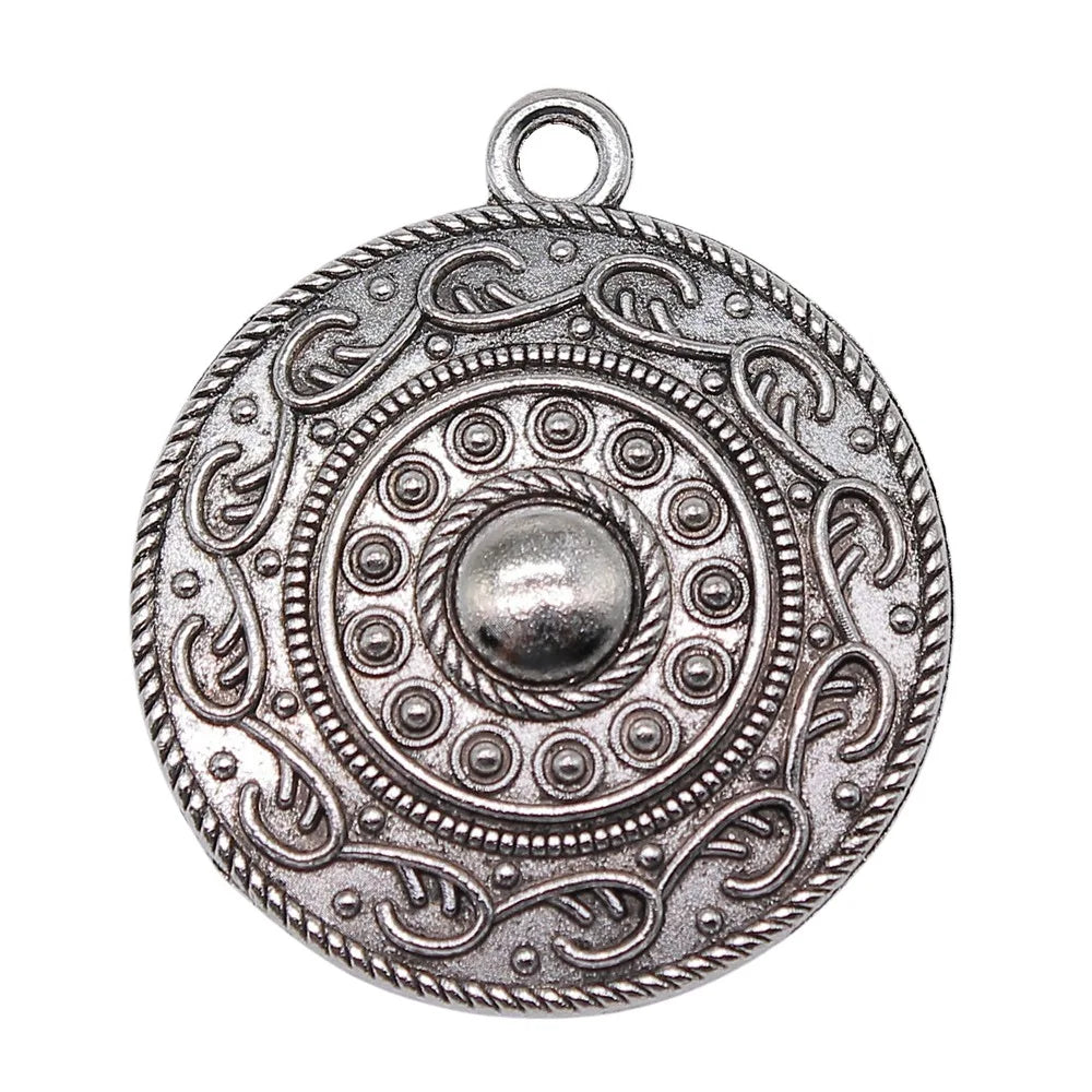 47x33mm 6.9g Antique Silver Zinc Alloy Flower Filigree Charm Pendant for DIY Necklace Jewelry