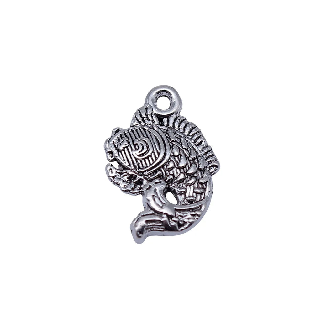 17x12mm 0.8g Antique Silver Zinc Alloy Koi Fish Charm Pendant for DIY Necklace Bracelet Jewelry Making
