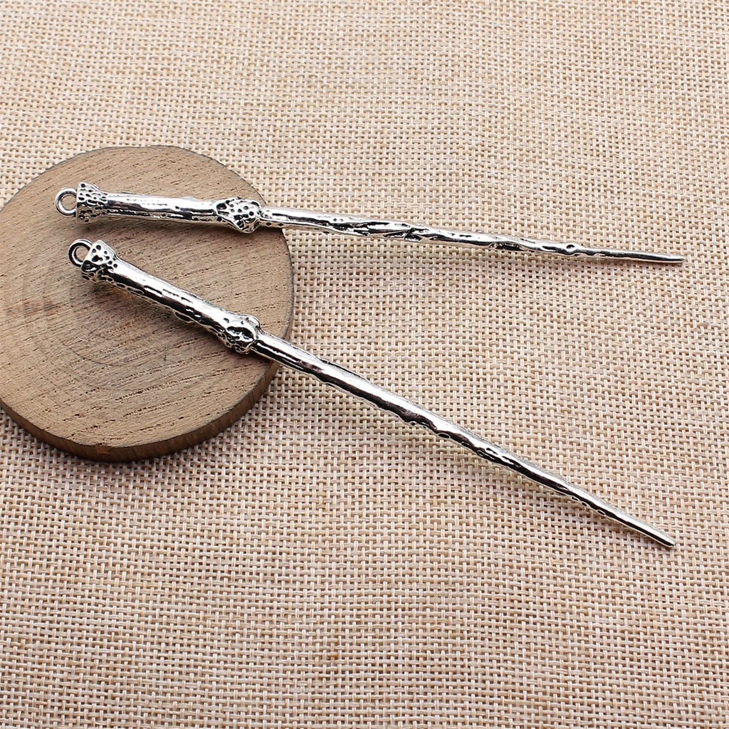 127x8.5x8mm 10.8g Antique Silver Zinc Alloy Vintage Pattern Hair Stick Jewelry Finding for DIY Hair Accessories
