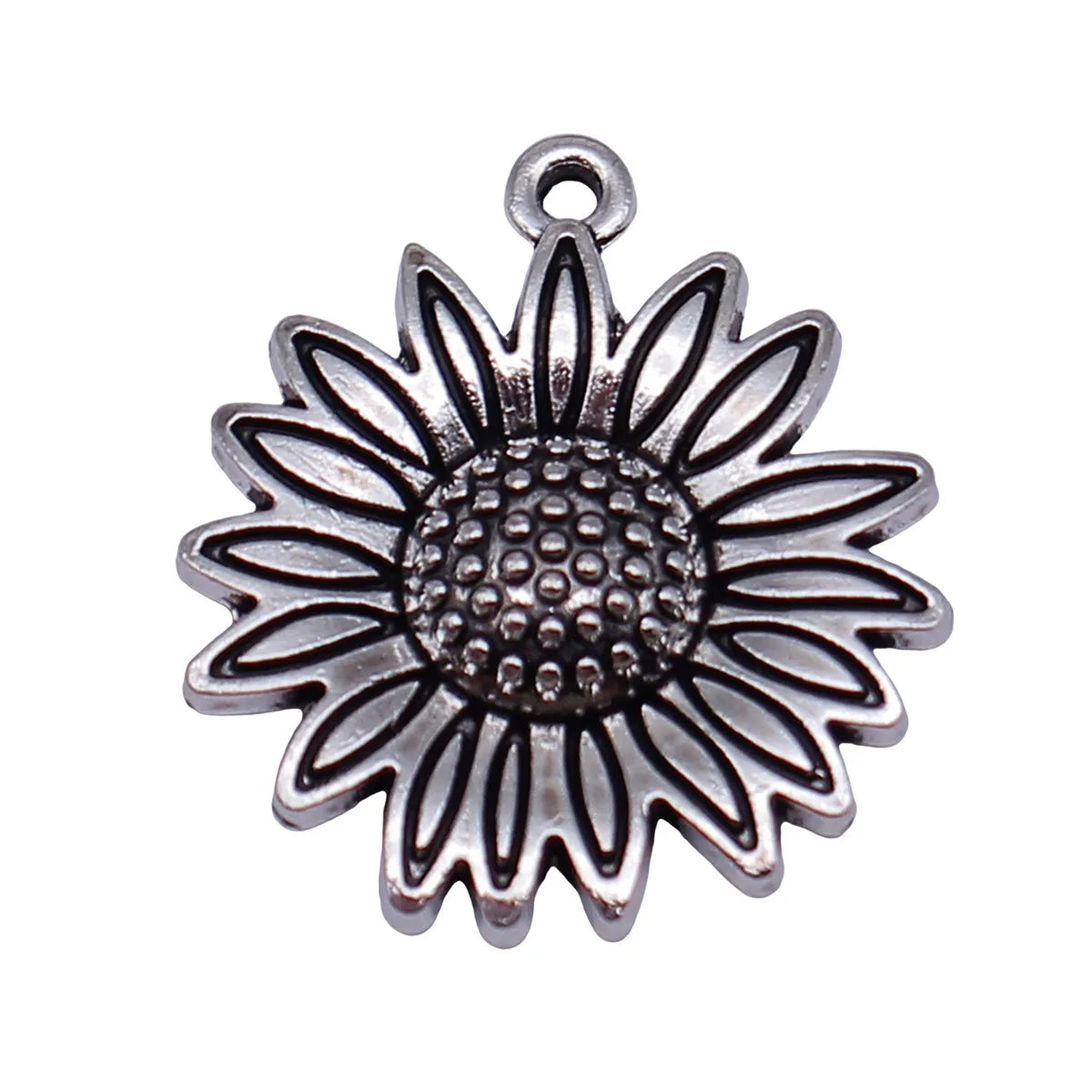 24x21mm 2.4g Antique Silver Zinc Alloy Sunflower Charm Pendant for DIY Necklace Bracelet Jewelry