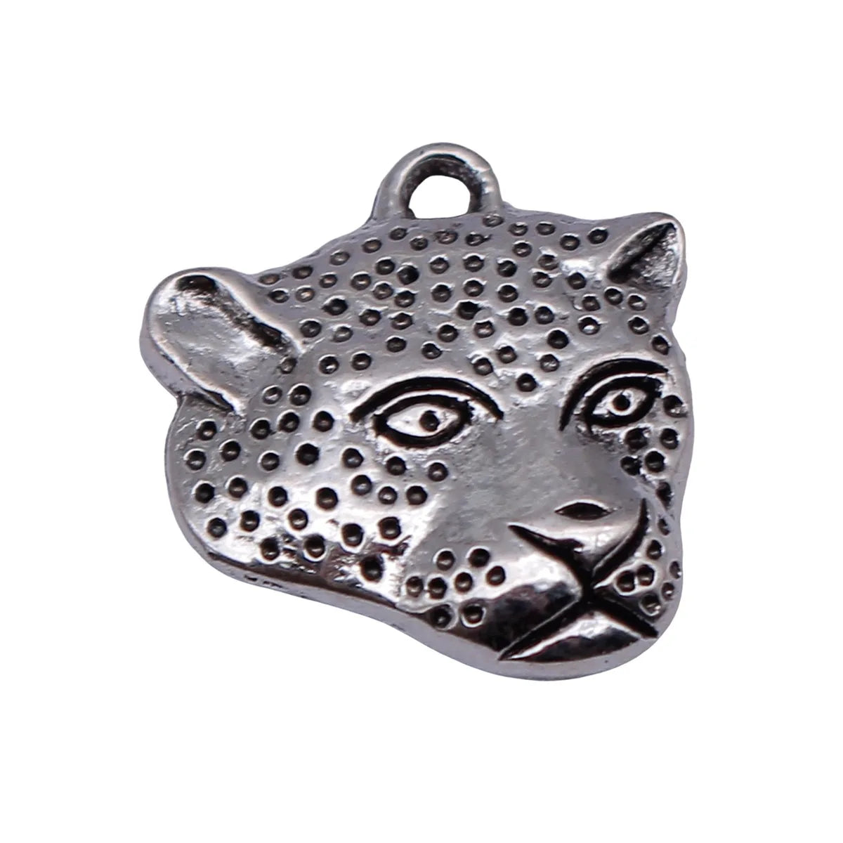 20x18mm 2g Antique Silver Zinc Alloy Leopard Head Charm Pendant for DIY Necklace Bracelet Making
