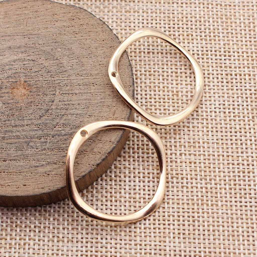 30x29mm 1.6g Multicolor Zinc Alloy Hollow Geometric Circle Ring Charm Pendant for DIY Necklace Earring Making