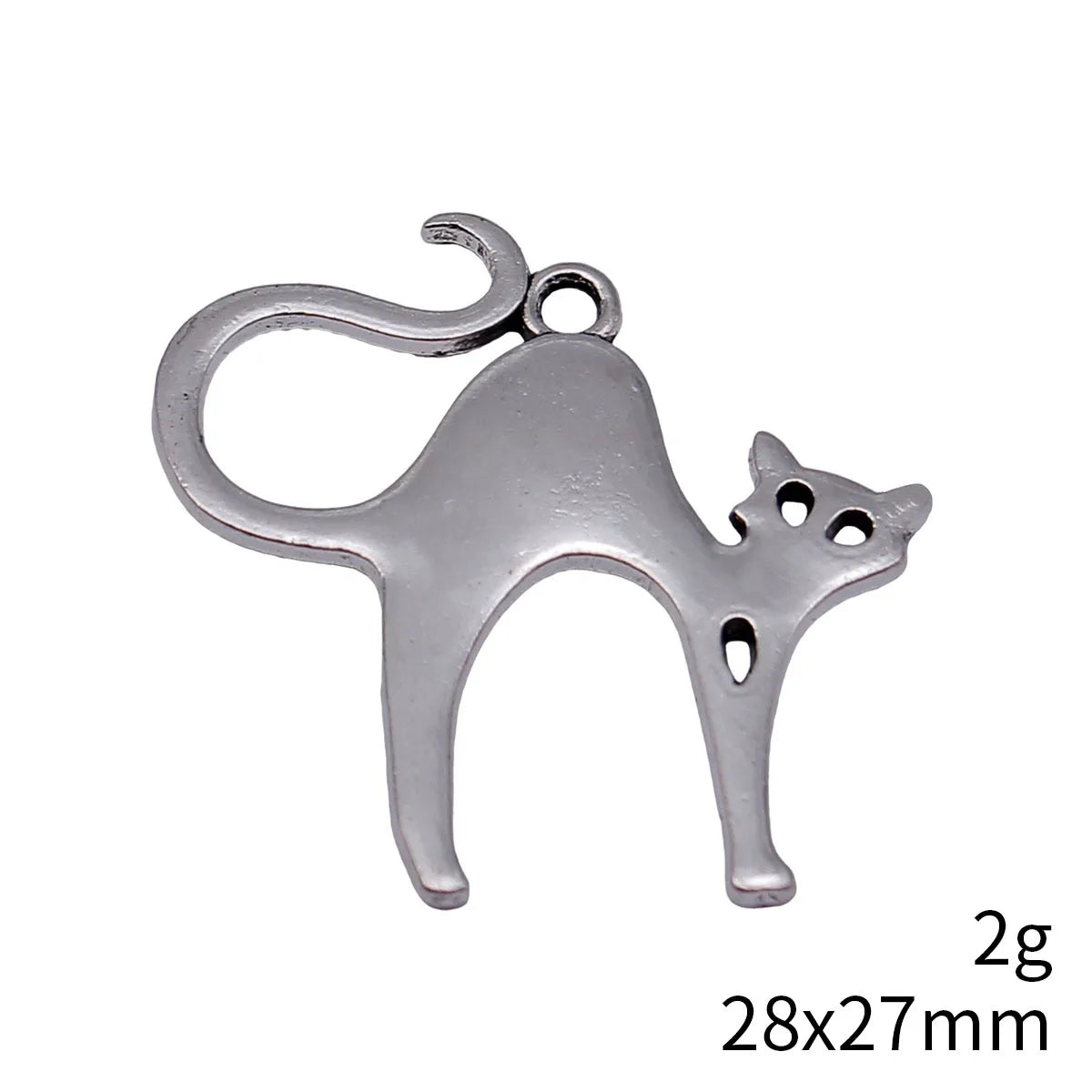 28x27mm 2g Antique Silver Zinc Alloy Cat Charm Pendant for DIY Bracelet Necklace Jewelry Making