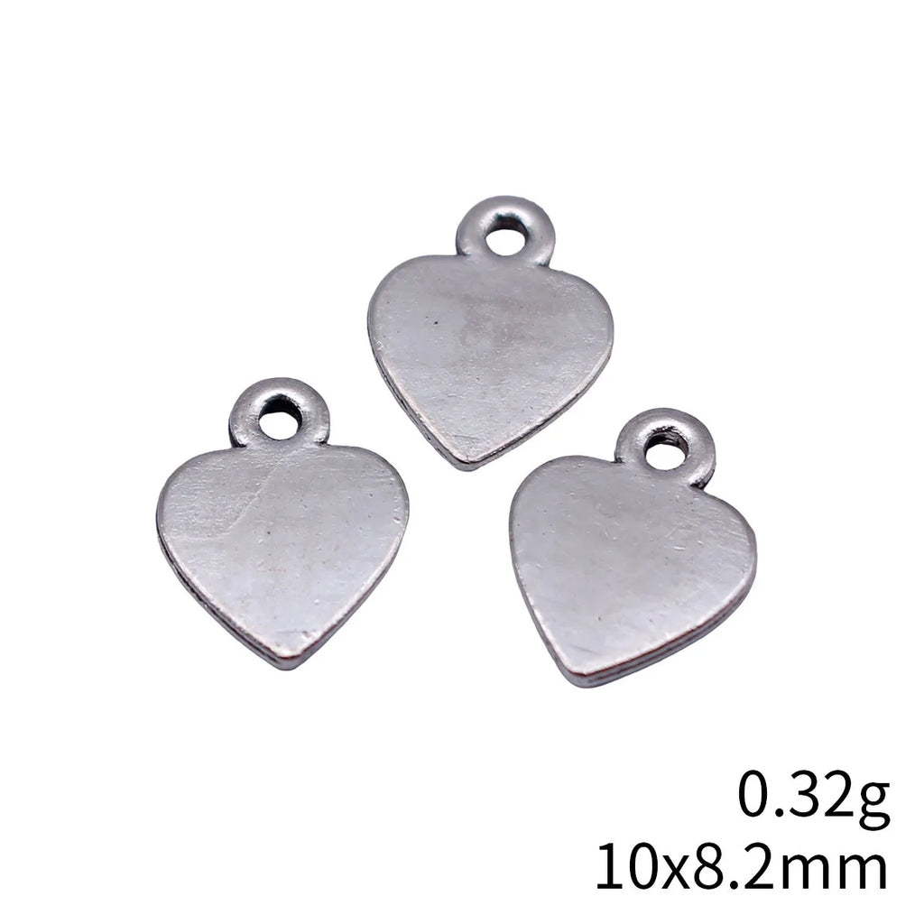 10x8.2mm 0.32g Antique Silver Zinc Alloy Heart Charm Pendant for Necklace Bracelet Earring DIY Making