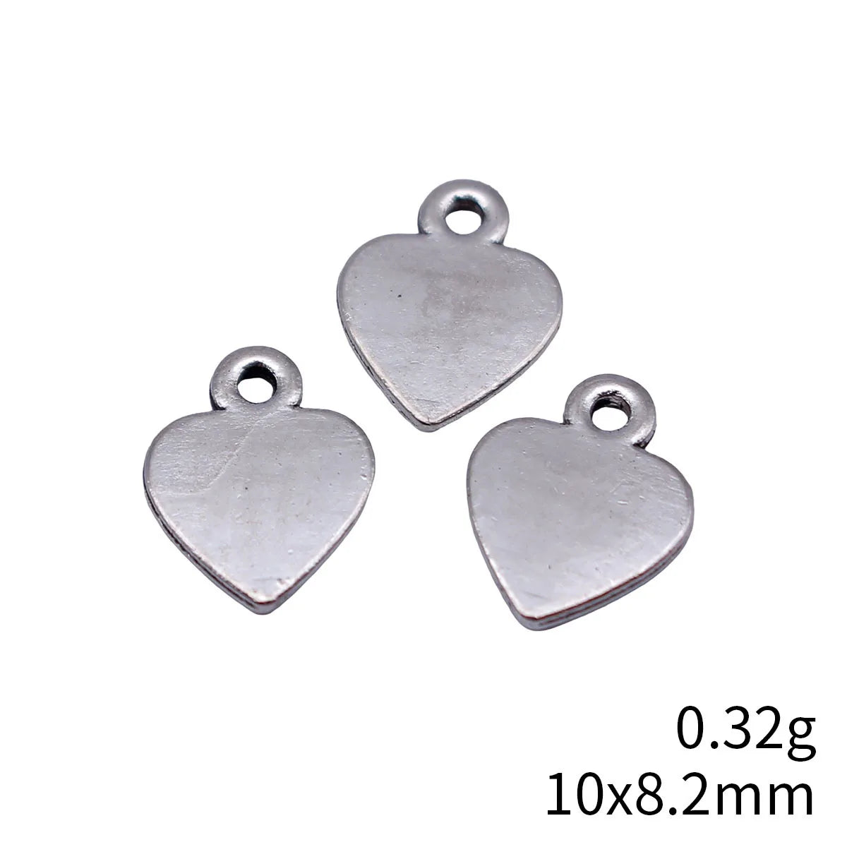 10x8.2mm 0.32g Antique Silver Zinc Alloy Heart Charm Pendant for Necklace Bracelet Earring DIY Making