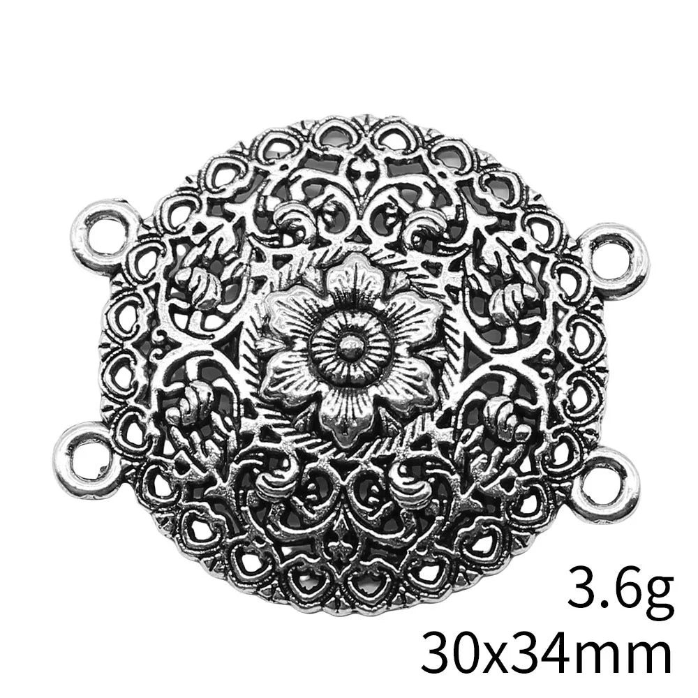 30x34mm 3.6g Multicolor Zinc Alloy Four Hole Body Chain Connector Charm for Waist Chain Headpiece Making