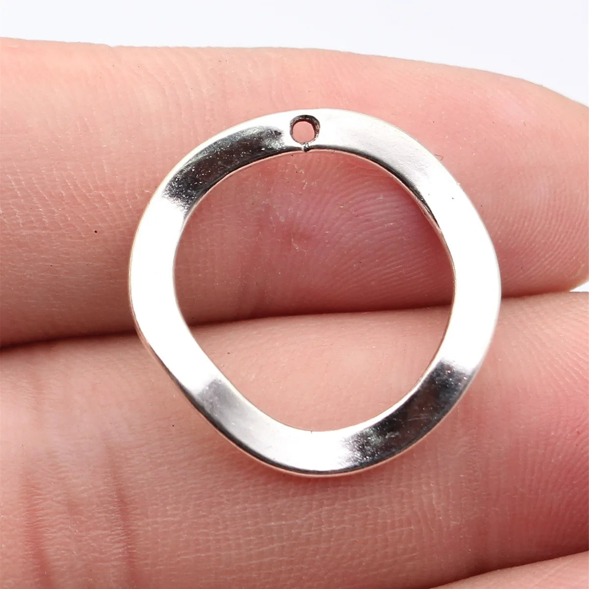 25x24mm 1.5g Multicolor Zinc Alloy Irregular Hollow Round Ring Charm Pendant for Earrings Necklace Making