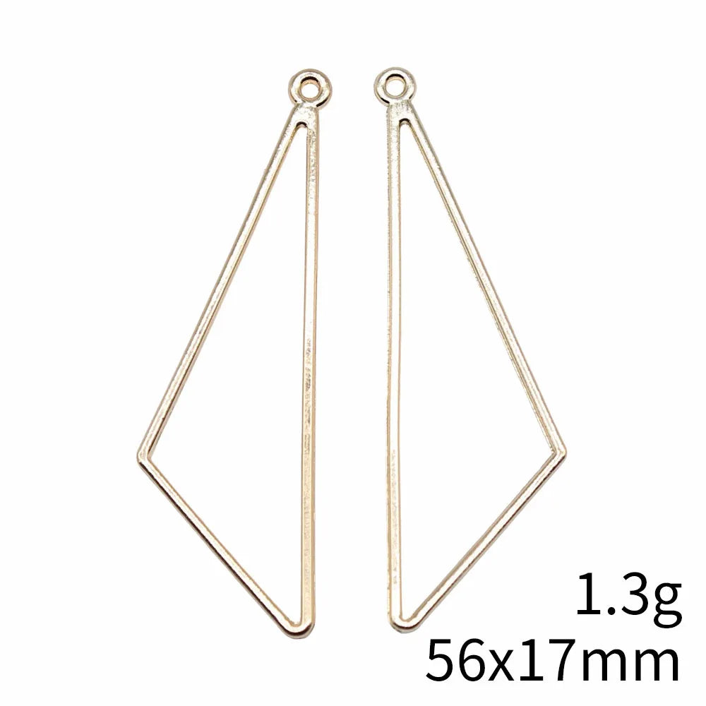 56x17mm 1.3g KC Gold Zinc Alloy Triangle Charm Pendant for DIY Necklace Bracelet Jewelry Making