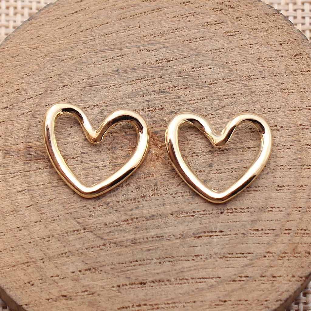 17x15mm 0.7g Multicolor Zinc Alloy Twisted Hollow Heart charm pendant for DIY jewelry making