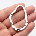 59x40mm 11.3g Antique Silver Zinc Alloy Irregular Geometric Hammered Hollow Charm Pendant for DIY Jewelry